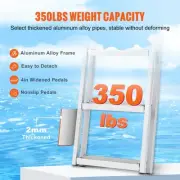 Removable 3 Step Dock Ladder Aluminum Alloy with Non-Slip Rubber Mat 159kg