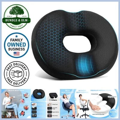 Donut Seat Cushion Memory Foam Large Office Car Postpartum Hemorrhoids Sciatica