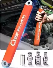 Offset Extension Wrench Impact - Tight Reach Wrench Set with Universal Square
