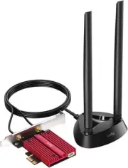 Cudy WiFi 7 WE9300S PCIe Card for PC, 6GHz Tri-Band Wireless Black red