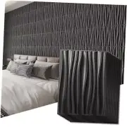 24-Pack 3D Wall Panels for Interior Wall Décor, PVC 15.7 x 11.8 Inch Black