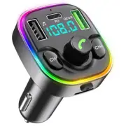 Bluetooth 5.3 FM Transmitter Car Adapter - FM Transmitter Bluetooth with Fast
