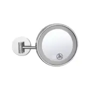 Dolphy One Side Round LED Wall Mounted 3X Magnifying Mirror 8 Inch - Silver