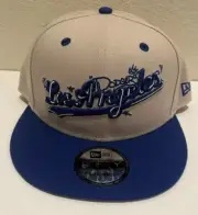 New Era Los Angeles Dodgers Team Art 9FIFTY Tan Snapback Hat MLB Cap Adjustable