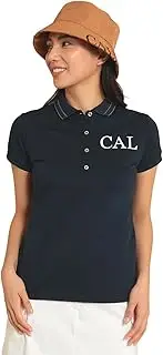 Callaway C23234200 1120_Navy Women's Short Sleeve Polo Shirt (Sweat Absorbent, Quick Drying, UV Protection), Golf, 1120_Navy, Large