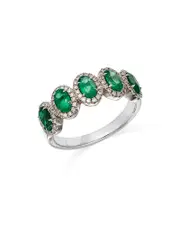Bloomingdale's Fine Collection Emerald & Diamond Multi-Halo Ring in 14K White Gold