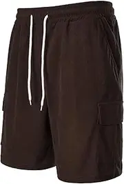 [Generic] Men's Casual Shorts Work Shorts Fashion Slim Five Pants Beach Shorts Men's Corduroy Shorts Elastic Pants for Men Trouser