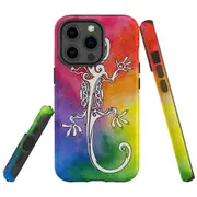 For Apple iPhone 13 Pro Max Case, Armour Back Cover, Rainbow Lizard