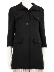 Black Linen Single Breasted Coat