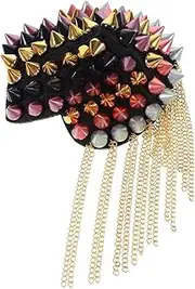 MOBUTOFU Vintage Tassel Chain Epaulette Shoulder Boards Chic Decorative Badge for Uniforms Costumes Eye Catching Design for Festivals Ceremonies Easy to Sew Remove Punk Style