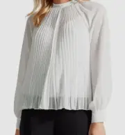 Ted Baker Womens White Macenzi Pleated Blouse Top Size 3