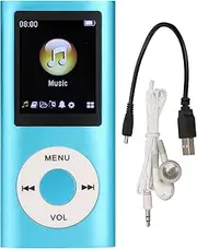 MP3 Player, Portable MP3 Music Player with Slim 1.8 Inch LCD Screen Battery 200mAh Multifunctional Lossless Sound Stylish Player (Blue)
