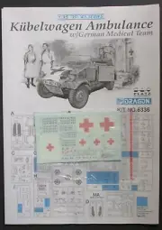 Dragon 1/35 Scale Kubelwagen Ambulance - Decals from Kit No. 6336
