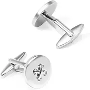 [Generic] Cufflinks 2 Pairs Of Round Button Shape Silver Cufflinks Men's French Shirt Cufflinks