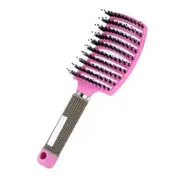 Detangling Hairbrush Nylon & Bristle Hair Women Scalp Massage Comb Brush PINK
