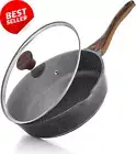 12-Inch Nonstick Deep Frying Pan, Stone Cookware, Induction Safe