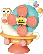 Yardwe Suction Cup Windmill Interactive Educational Rotary Windmill for High Chairs Tables Colorful Enhance Grasping Recognition Skills Safe Fun Playtime