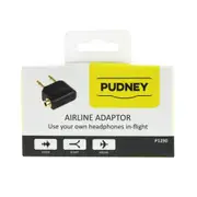 PUDNEY P1290 Airline air plane Adapter 3.5mm socket to fit most headphones in-flight Gold plated A2 plug connector, also compatible with D2 sockets. 3.5mm socket to fit most headphones. [P1290]