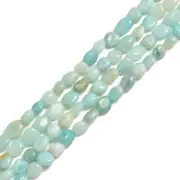 Blue Green Amazonite Smooth Pebble Nugget Beads Approx 8x12mm 15.5" Strand
