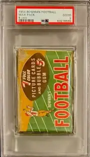 1954 Bowman Football 5 Cent Wax Pack Unopened Sealed Pack PSA 2 Graded