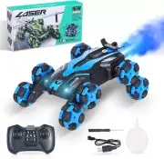 GOOLSKY 8 Wheels RC Stunt Car 2.4GHz Remote Control Car RC Drift Car - Blue