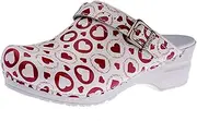[Sanita] Working Heroes Open Clog, Original Handmade, Flexible Leather Clogs for Women, Anatomically Shaped Foot Bed with Soft Foam, Adjustable Heel Strap, White, 38 EU