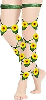 [Generic] Sexy Leg Wraps,Women Non-Slip Cross Leg Wrap Flower - Adjustable Exotic Apparel Elastic Thigh Garter Non-Slip Accessories for Halloween Party Travel Wedding Cosplay