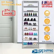 New Grey, Detachable 10 Tiers Stackable Shoes Storage Rack Set of 27 Pair