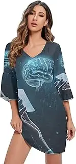[RPLIFE] Cool Rapper Cat Casual Chiffon Dress Printed Chiffon Line Maternity Dress