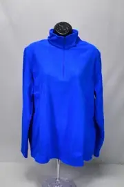 NWT Lands End Fleece Quarter Zip Blue Pullover Size XL 18