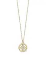 Alberto Amati 14K Yellow Gold Diamond Circle Necklace, 16-17