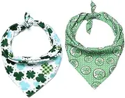 Mipcase Dog Saliva Collar 2pcs Pet Collar Bib Motif St. Paddy's Day Present for Clean Comfortable Dog