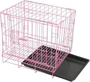 WOONEKY Pet Carrier Metal Wire Crate Foldable for Dogs Cats Rabbits Puppy Indoor/Outdoor Small Dog Cage