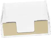 KITANDOVE Transparent Memo Note Holder Organizer for Office Memo Pad Dispenser Clip Storage Box for Notepads Business Cards Supplies Compact Desktop Accessory