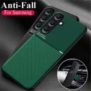 For Samsung Galaxy S25 S24 Ultra S23 S22 S21 FE Magnetic Leather Slim Case Cover