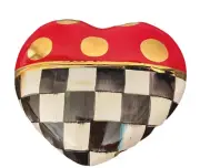 Mackenzie Childs Dotty Heart Ceramic Decor Paperweight Hand Made New W/Tags