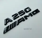 NEW MERCEDES BENZ A250 AMG REAR BOOT BACK GLOSS BLACK BADGES