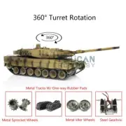 Henglong Leopard2A6 RTR RC Tank 1/16 7.0 Yellow 3889 360° Turret Metal Track BB