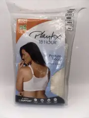 Playtex Light Beige 18 Hour Wire-Free Bra US 38DD Front Close wireless