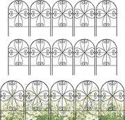 Decorative Fence Panels | Heavy Duty Iron Fence - 10x Panels Yard Decor Border for Rabbits Lawn Pets Dogs Patio Pet Area Outdoor Space