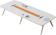 LYXWGRZD Conference Table, Seminar Table with Strong Metal Frame, Meeting Table with Sliding Socket, Training Table for 10 People
