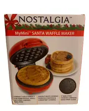 Nostalgia Mini Santa Waffle Maker NIB Non Stick Easy Clean