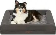 Yiruka Large Dog Bed, Orthopedic Dog Bed, Waterproof Dog Bed with Removable Cover, Washable Dog Beds for Large Dogs, 4-Sides Removable Bolster Dog Soft Sofa Bed with Nonskid Bottom, Olive Green