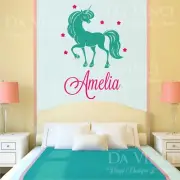 Unicorn Pony Girl Custom Name Wall Personalized Custom Vinyl Sticker Decal B