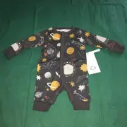 Gerber COVERALL Infant Baby OUTER SPACE All Sizes Cotton Long Sleeve NO MITTENS