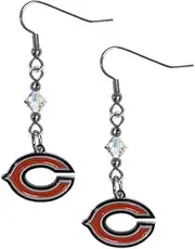 NFL Chicago Bears Crystal Dangle Earrings, One Size, Multi