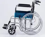 [skiiddii] Portable Folding Wheel Chair Chrome finish Manual Wheelchair Lightweight Mobility Aid