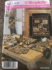 SIMPLICITY #4813 - BEAUTIFUL COUNTRY KITCHEN ACCESSORIES & APRON PATTERN FF