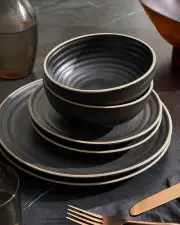 Anaya Charcoal Starter Dinnerware Set (12 Piece)