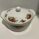 Royal Albert Old Country Roses White Green Covered Casserole NEW WITH STICKER!
